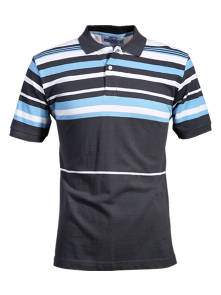 multi-color stripy polo shirt