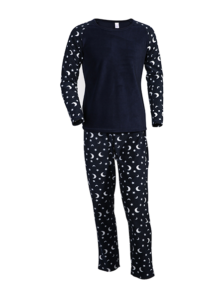 allover printed body-warmed pajama set