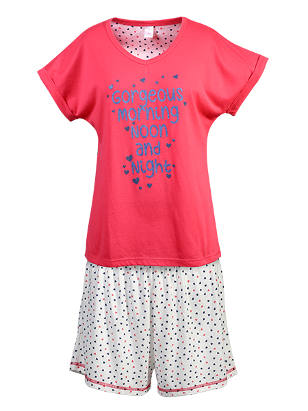 women's knitted shorty pyjama set