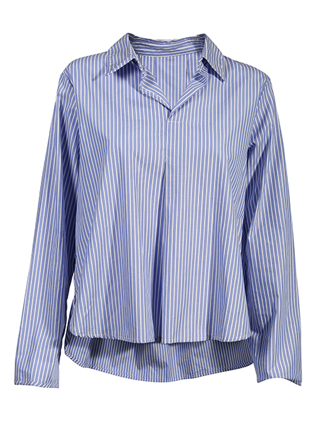 stripy long-sleeve blouse
