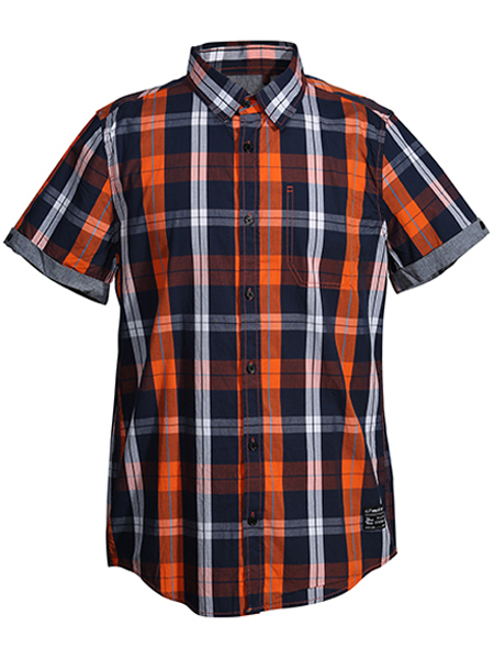 Plaided short sleeve shirt